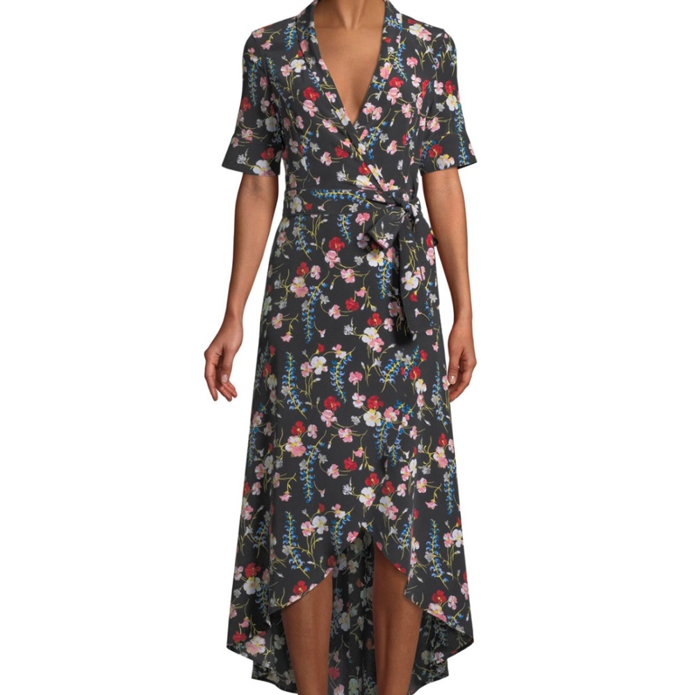 Equipment Silk Floral wrap dress size S